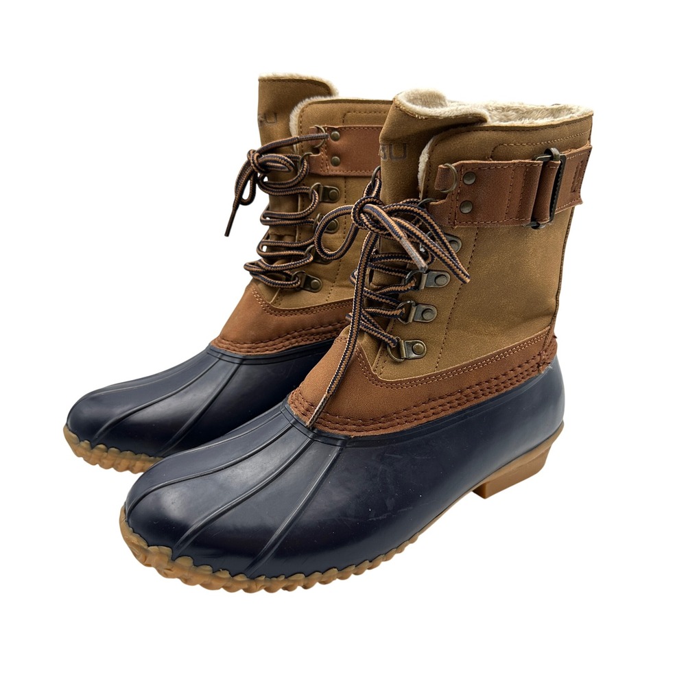 JBU Windsor Waterproof Duck Boots Womens 10M Winter Faux Fur Lined Lace‎ Up